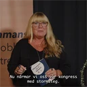 Linda peppar inför kongressen och engagerar ombud.